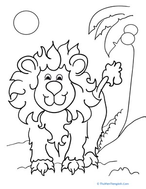 Color the Fluffy Lion