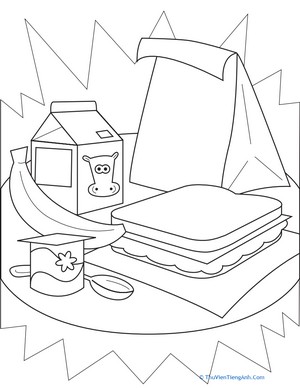 Color the Healthy Lunch!