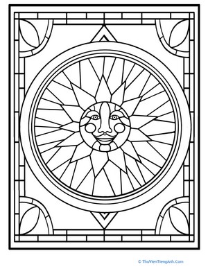 Stained Glass Window Coloring Page