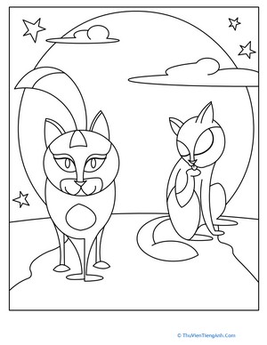 Color the Moonlight Cats