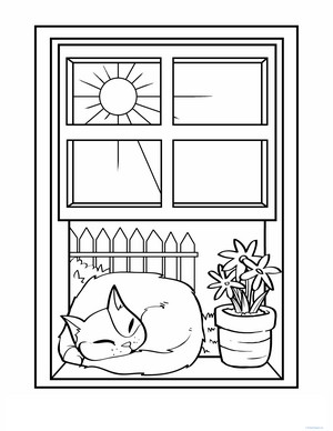 Color the Napping Cat