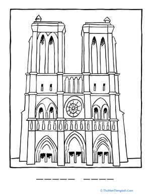 Notre Dame Coloring Page
