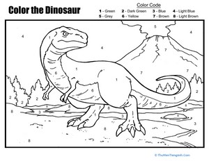 Color by Number: The Dinosaur