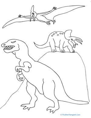 Color the Pack of Dinosaurs