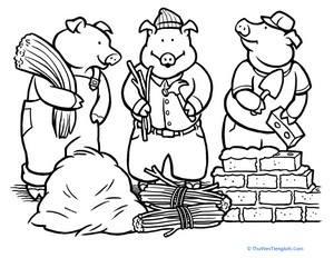 Color the Three Little Pigs