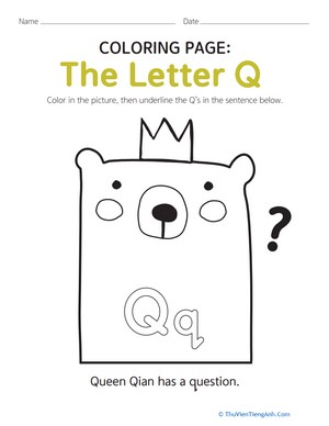 Coloring Page: The Letter Q