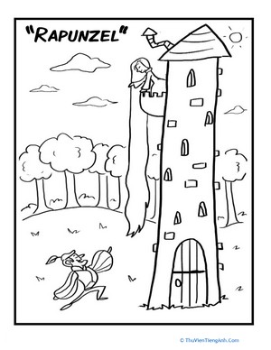 Rapunzel and Prince Coloring Page