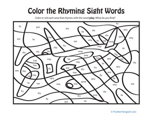 Color the Rhyming Sight Words III