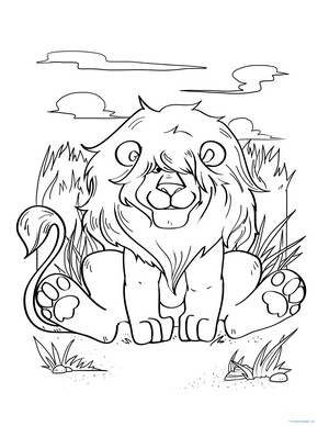 Silly Lion Coloring Page