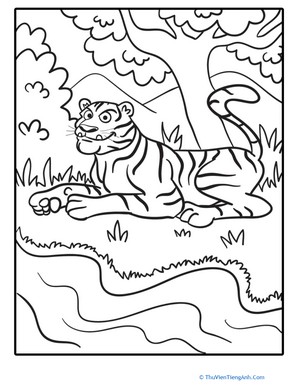 Color the Sitting Tiger