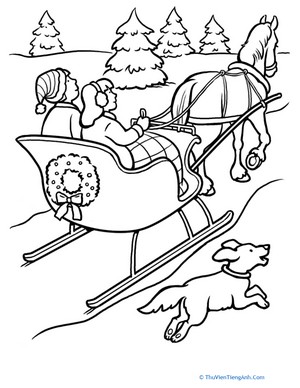 Sleigh Ride Coloring Page
