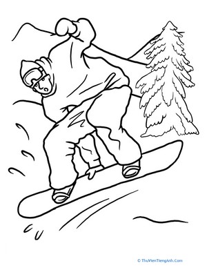 Snowboarding Coloring Page
