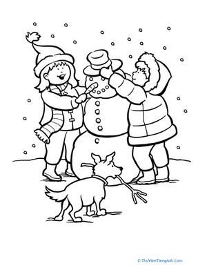 Snowy Day Coloring Page