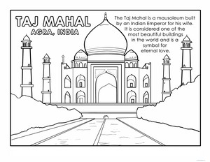 Taj Mahal Coloring Page