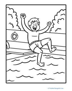 Swimming Coloring Page