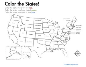Geography: Color the States!