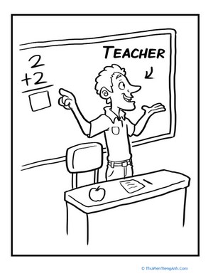 Teacher Coloring Page