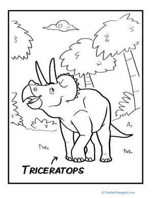 Cute Triceratops Coloring Page