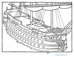 HMS Victory Coloring Page