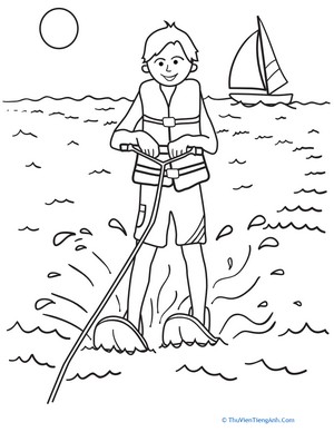 Color the Water-Skier