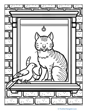 City Kitty Coloring Page