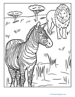 African Animals Coloring Page