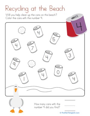 Coloring 4: Recycling at the Beach