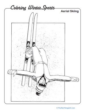 Aerial Skiing Coloring Page