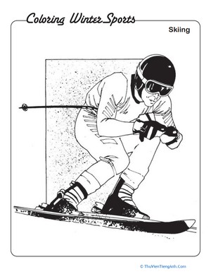 Coloring Winter Sports: Skiing