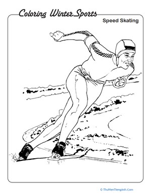 Speed Skating Coloring Page