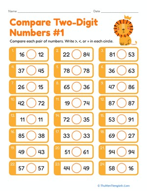 Compare Two-Digit Numbers #1