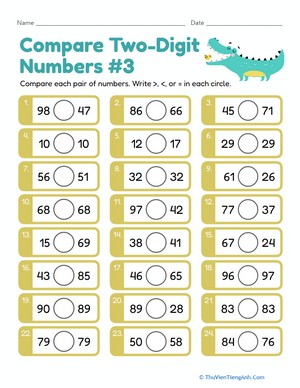 Compare Two-Digit Numbers #3