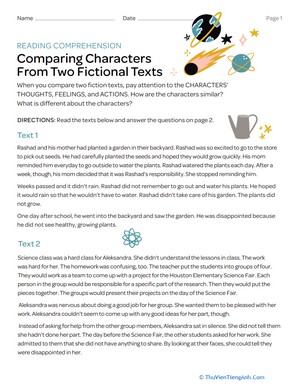 Comparing Characters from Two Fiction Texts