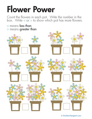 Comparing Flowers: Less Than and Greater Than