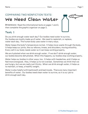 Comparing Two Nonfiction Texts: We Need Clean Water