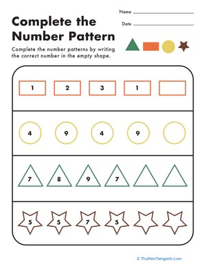 Complete the Number Pattern