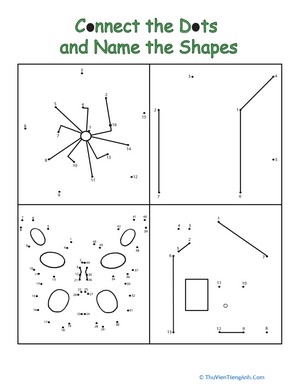 Connect the Dots and Name the Shapes #3