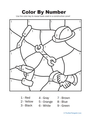 Construction Color by Number #1
