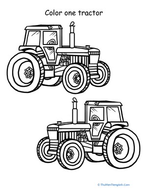 Count and Color One Tractor