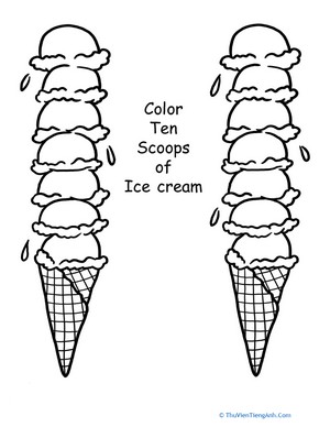 Color Ten Ice Cream Scoops