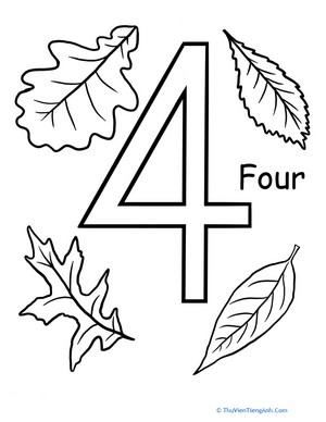 Count and Color: Four Leaves