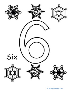 Count and Color: Six Snowflakes