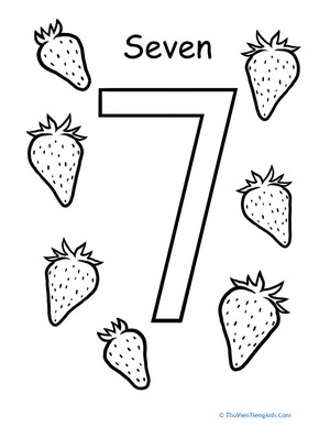 Count and Color: Seven Strawberries