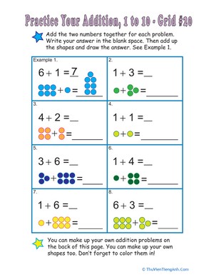 Count the Dots: Single-Digit Addition 20