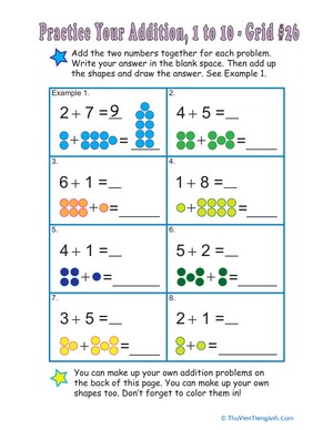 Count the Dots: Single-Digit Addition 26