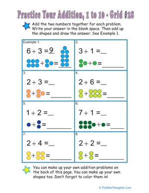 Count the Dots: Single-Digit Addition 28