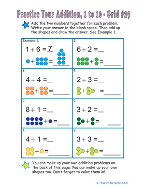 Count the Dots: Single-Digit Addition 29