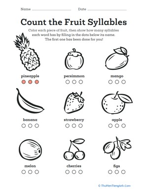 Count the Fruit Syllables