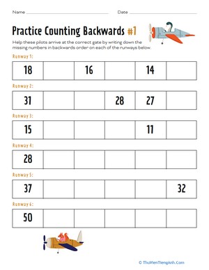 Practice Counting Backwards #1
