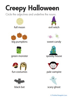 Halloween Adjectives and Nouns